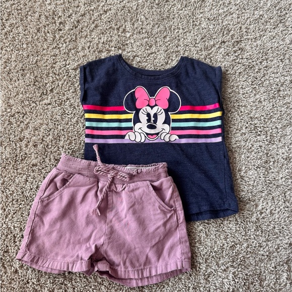 Baby Girls Disney Outfit Minnie Mouse Top and shorts set colorful size 12 months - Picture 2 of 11